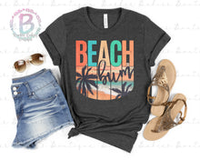 Load image into Gallery viewer, Screen Print Short Sleeve T-Shirt or Bleached Style - Beach Bum - Palms - Colorful - Retro
