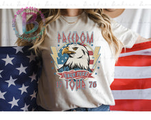 Load image into Gallery viewer, Screen Print Short Sleeve T-Shirt - Freedom Tour - Bald Eagle - 1776 - 4th of July - Independence Day - Red, White &amp; Blue
